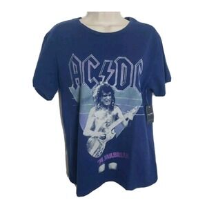 Lucky Brand Women's ACDC 74 Jailbreak T-SHIRT Blue Size XS $40‎